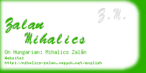 zalan mihalics business card