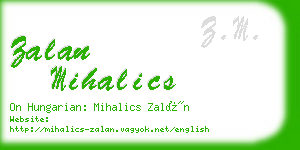 zalan mihalics business card